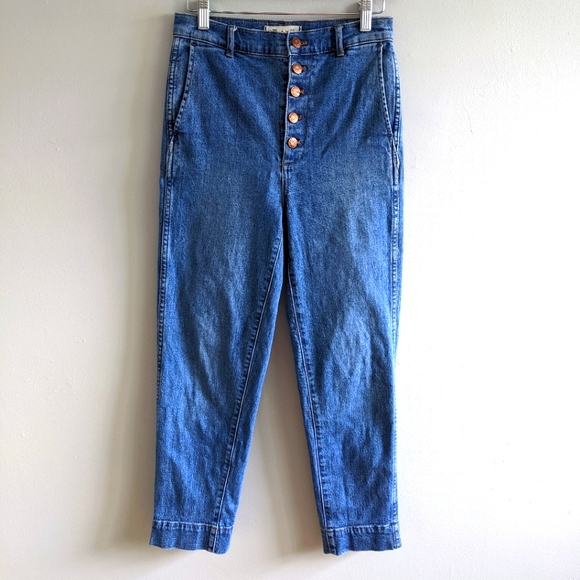MADEWELL Tapered Jeans: Button Front Edition Size 26 EUC - Picture 3 of 16